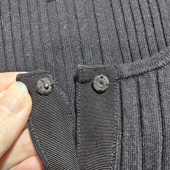 CABI Women's Black Ruffle Party Cardi Sweater Cardigan style #5287 Size Small. - Picture 8 of 10